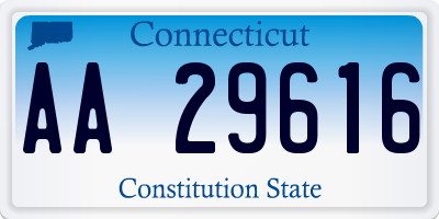 CT license plate AA29616