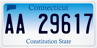 CT license plate AA29617