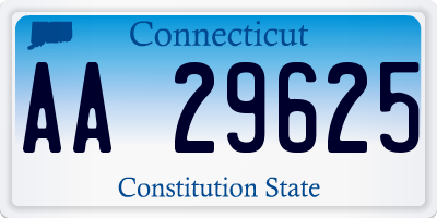 CT license plate AA29625