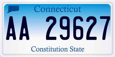 CT license plate AA29627