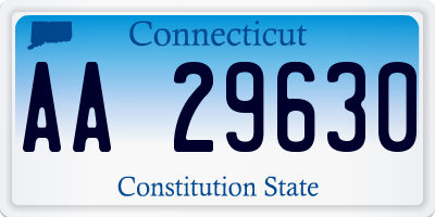 CT license plate AA29630