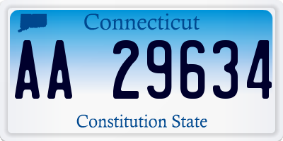 CT license plate AA29634