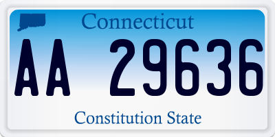 CT license plate AA29636