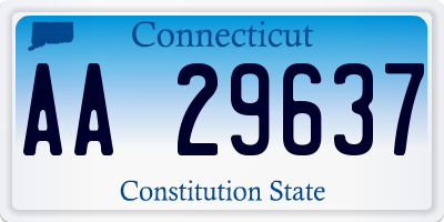 CT license plate AA29637