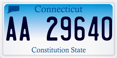 CT license plate AA29640