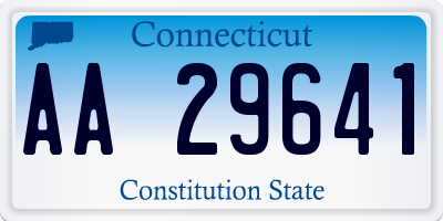CT license plate AA29641