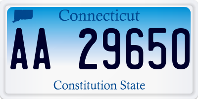 CT license plate AA29650