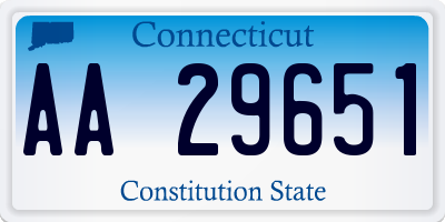 CT license plate AA29651