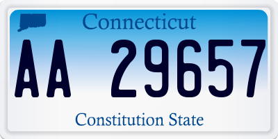 CT license plate AA29657