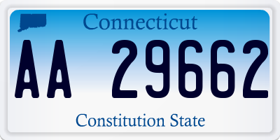 CT license plate AA29662