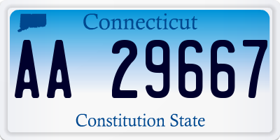 CT license plate AA29667