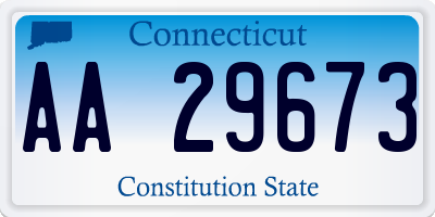 CT license plate AA29673
