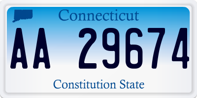 CT license plate AA29674