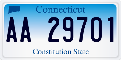 CT license plate AA29701