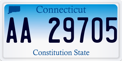 CT license plate AA29705