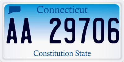 CT license plate AA29706