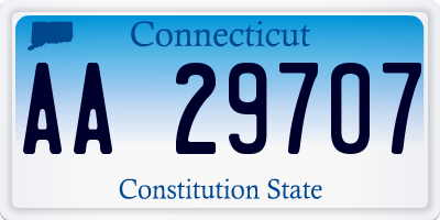 CT license plate AA29707