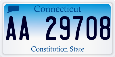CT license plate AA29708