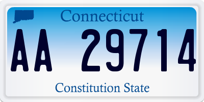 CT license plate AA29714