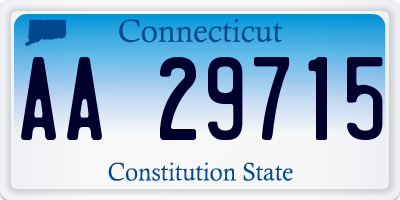 CT license plate AA29715