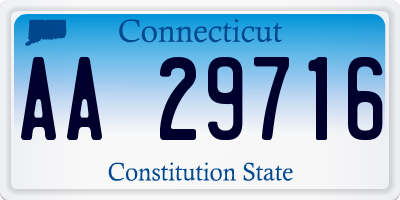 CT license plate AA29716