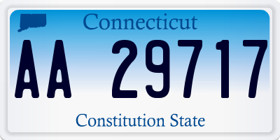 CT license plate AA29717