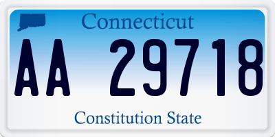 CT license plate AA29718