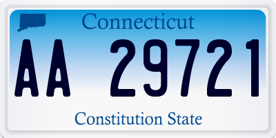 CT license plate AA29721