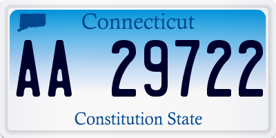 CT license plate AA29722