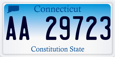 CT license plate AA29723