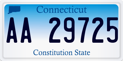 CT license plate AA29725