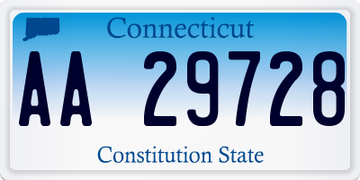 CT license plate AA29728