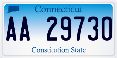 CT license plate AA29730