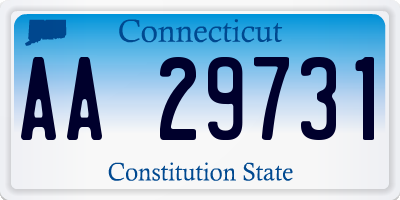 CT license plate AA29731