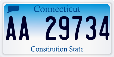 CT license plate AA29734