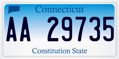 CT license plate AA29735
