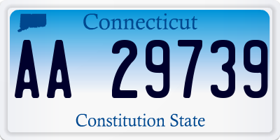 CT license plate AA29739