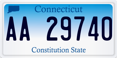 CT license plate AA29740