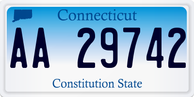 CT license plate AA29742