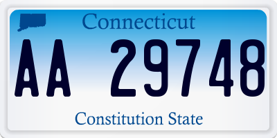 CT license plate AA29748