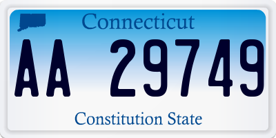 CT license plate AA29749