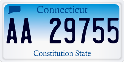 CT license plate AA29755