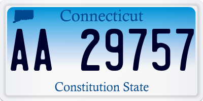 CT license plate AA29757