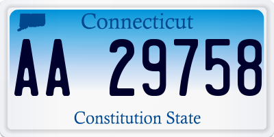 CT license plate AA29758