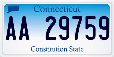 CT license plate AA29759