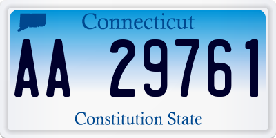 CT license plate AA29761