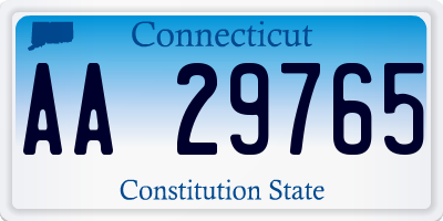 CT license plate AA29765