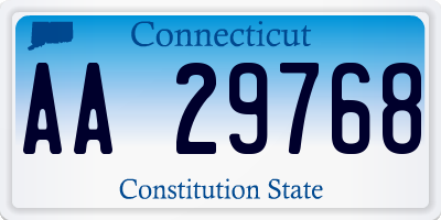 CT license plate AA29768