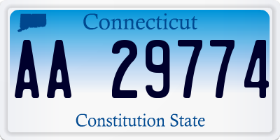 CT license plate AA29774