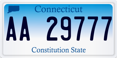 CT license plate AA29777